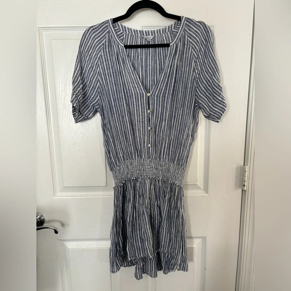 Rails Augustine V-Neck Linen Blend Mini Dress - Picture 2 of 4
